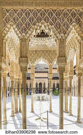 "Palacio Nazaries, Nasrid Palaces, Court of the Lions, Granada, Andalusia, Spain, Europe" View Large Photo Image Stock Photo - "Palacio Nazaries, Nasrid Palaces, Court of the Lions, Granada, Andalusia, Spain, Europe". Fotosearch