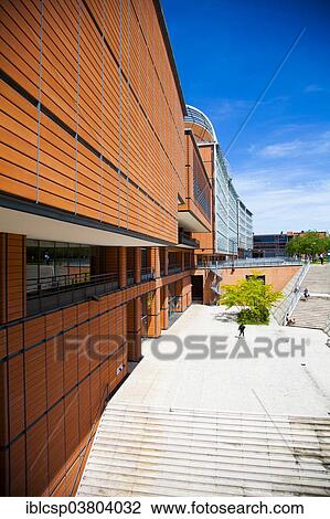 Stock Image - "Palais des Congres de Lyon, Lyon Convention Center, by architect Renzo Piano, Lyon, Rhone-Alpes, France, Europe". Fotosearch