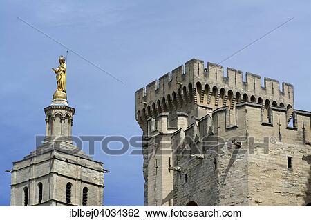 Stock Image - "Palais des Papes, Palace of the Popes, UNESCO World Heritage, Avignon, Vaucluse, France, Europe". Fotosearch