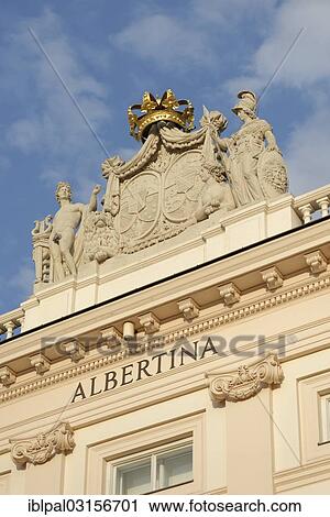 "Palais of Archduke Albrecht, coat of arms and lettering """"Albertina"""" on the facade, city centre, Vienna, Vienna State, Austria, Europe" View Large Photo Image Stock Image - "Palais of Archduke Albrecht, coat of arms and lettering """"Albertina"""" on the facade, city centre, Vienna, Vienna State, Austria, Europe". Fotosearch
