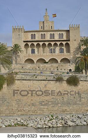 "Palau de l'Almudaina, Palma, Majorca, Balearic Islands, Spain, Europe" View Large Photo Image Stock Image - "Palau de l'Almudaina, Palma, Majorca, Balearic Islands, Spain, Europe". Fotosearch
