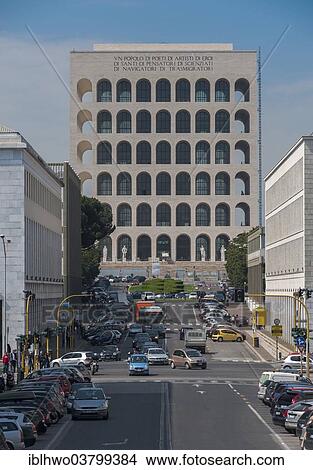 Palazzo Della Civilta Italiana Palast Von Dass Italienischer Zivilisation Auch Bekannt Als Dass Colosseo Quadrato Vollendet In 1943 Eur Bezirk Prestigious Projekt Von Dass Italienischer Fascists Unter Mussolini Rom Italien