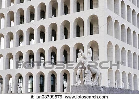 "Palazzo della Civilta Italiana, Palace of the Italian Civilization, also Colosseo Quadrato, planned by the architects Ernesto Bruno La Padula, Giovanni Guerrini and Mario Romano, built 1938 - 1943, EUR district, Rome, Lazio, Italy, Europe" View Large Photo Image Stock Photo - "Palazzo della Civilta Italiana, Palace of the Italian Civilization, also Colosseo Quadrato, planned by the architects Ernesto Bruno La Padula, Giovanni Guerrini and Mario Romano, built 1938 - 1943, EUR district, Rome, Lazio, Italy, Europe". Fotosearch