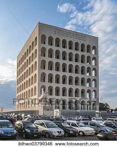 Palazzo Della Civilta Italiana Palast Von Dass Italienischer Zivilisation Auch Bekannt Als Dass Colosseo Quadrato Vollendet In 1943 Eur Bezirk Prestigious Projekt Von Dass Italienischer Fascists Unter Mussolini Rom Italien