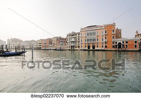 Stock Image - "Palazzo Giustinian Perisco, Palazzo Tiepoletto Passi, Palazzo Soranzo Pisani, Palazzo Tiepolo Passi, Palazzo Pisani Moretta, Palazzo Barbarigo della Terrazza, Grand Canal, Venice, Venezia, Veneto, Italy, Europe". Fotosearch