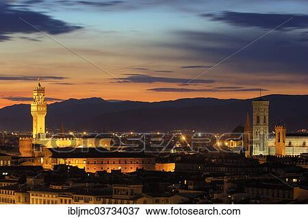 "Palazzo Vecchio and Florence Cathedral at dusk, Florence, Tuscany, Italy, Europe" View Large Photo Image Stock Photo - "Palazzo Vecchio and Florence Cathedral at dusk, Florence, Tuscany, Italy, Europe". Fotosearch