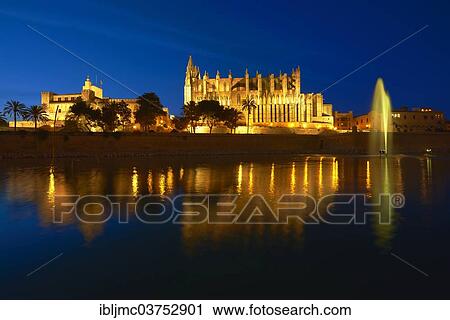 "Palma Cathedral at dusk, Palma de Mallorca, Majorca, Balearic Islands, Spain, Europe" View Large Photo Image Stock Image - "Palma Cathedral at dusk, Palma de Mallorca, Majorca, Balearic Islands, Spain, Europe". Fotosearch