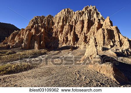 Stock Image - "Panaca rock formation, Cathedral Gorge State Park, Panaca, Nevada, United States, North America". Fotosearch