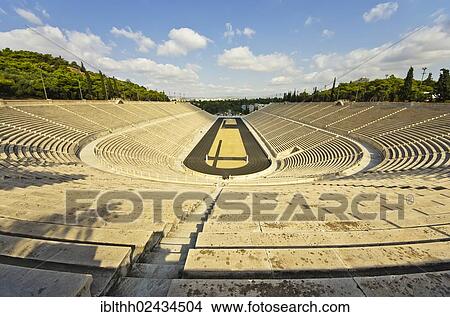 "Panathinaikos, stadium of the first modern Olympic Games in 1896, Athens, Greece, Europe" View Large Photo Image Picture - "Panathinaikos, stadium of the first modern Olympic Games in 1896, Athens, Greece, Europe". Fotosearch