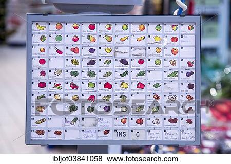 "Panel of a food scale in the fruit and vegetables department of a supermarket, Germany, Europe" View Large Photo Image Stock Photo - "Panel of a food scale in the fruit and vegetables department of a supermarket, Germany, Europe". Fotosearch