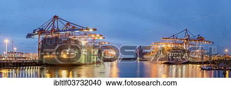 "Panorama, container ships at Waltershofer harbour terminal with Eurogate Container Terminal and Burchardkai, Hamburg, Hamburg, Germany, Europe" View Large Photo Image Stock Image - "Panorama, container ships at Waltershofer harbour terminal with Eurogate Container Terminal and Burchardkai, Hamburg, Hamburg, Germany, Europe". Fotosearch