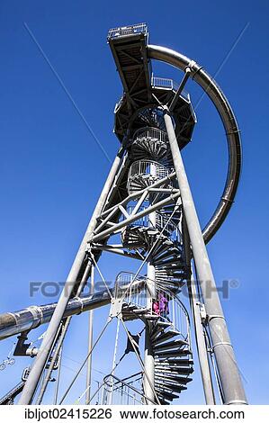 Stock Photograph - Panorama-Erlebnis-Bruecke adventure bridge, a 20 meters high and 435 meters long metal bridge on Winterberger Kappe mountain, Winterberg, Sauerland, North Rhine-Westphalia, Germany, Europe. Fotosearch