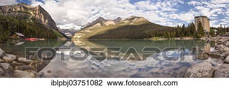 "Panorama, Mountains reflected in Lake Louise, Banff National Park, Canada, North America" View Large Photo Image Stock Image - "Panorama, Mountains reflected in Lake Louise, Banff National Park, Canada, North America". Fotosearch