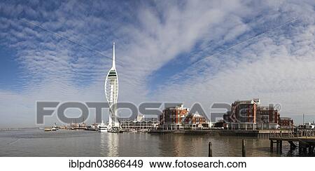 "Panorama of Portsmouth Harbour from the Point, with Gunwharf Quays and The Spinnaker Tower, Gunwharf Quays, Portsmouth, Hampshire, England, United Kingdom, Europe" View Large Photo Image Stock Photo - "Panorama of Portsmouth Harbour from the Point, with Gunwharf Quays and The Spinnaker Tower, Gunwharf Quays, Portsmouth, Hampshire, England, United Kingdom, Europe". Fotosearch