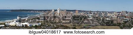 Stock Photo - "Panoramic, city center, city beach on the Indian Ocean, Downtown, Durban, KwaZulu-Natal, South Africa, Africa". Fotosearch