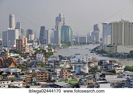 "Panoramic view of Chinatown, Bang Rak Financial District with high-rise hotels at back, Bangkok, Thailand, Asia" View Large Photo Image Stock Image - "Panoramic view of Chinatown, Bang Rak Financial District with high-rise hotels at back, Bangkok, Thailand, Asia". Fotosearch