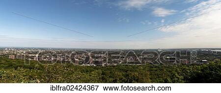 Panoramic view of Montreal as seen from Mont Royal park, Montreal, Quebec, Canada, North America View Large Photo Image Stock Photo - Panoramic view of Montreal as seen from Mont Royal park, Montreal, Quebec, Canada, North America. Fotosearch