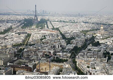 Stock Photography - "Panoramic view of Paris with the Eiffel Tower at back, Paris, France, Europe". Fotosearch