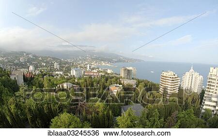 "Panoramic view of the Greater Yalta, Yalta, Crimea, Ukraine, Europe" View Large Photo Image Stock Photograph - "Panoramic view of the Greater Yalta, Yalta, Crimea, Ukraine, Europe". Fotosearch