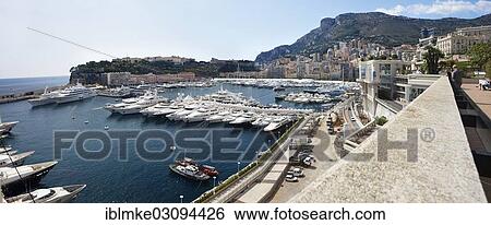 "Panoramic view of the harbour and the town, Monte Carlo, Monaco, Europe" View Large Photo Image Stock Photograph - "Panoramic view of the harbour and the town, Monte Carlo, Monaco, Europe". Fotosearch