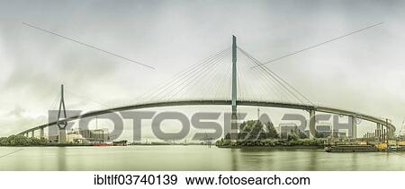 "Panoramic view of the Koehlbrand Bridge, Hamburg, Hamburg, Germany, Europe" View Large Photo Image Stock Photo - "Panoramic view of the Koehlbrand Bridge, Hamburg, Hamburg, Germany, Europe". Fotosearch
