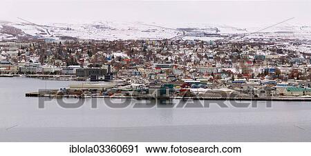 "Panoramic view of the town of Akureyri, Akureyri, Eyjafjorour, Iceland, Europe" View Large Photo Image Stock Image - "Panoramic view of the town of Akureyri, Akureyri, Eyjafjorour, Iceland, Europe". Fotosearch