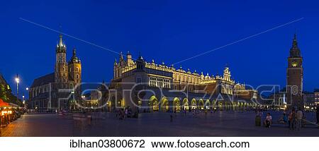 "Panoramic view, Town Hall Square with St. Mary's Basilica, Krakow Cloth Hall and Town Hall Tower, Stare Miasto old town, Krakow, Lesser Poland Voivodeship, Poland, Europe" View Large Photo Image Stock Image - "Panoramic view, Town Hall Square with St. Mary's Basilica, Krakow Cloth Hall and Town Hall Tower, Stare Miasto old town, Krakow, Lesser Poland Voivodeship, Poland, Europe". Fotosearch
