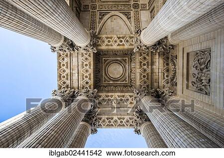 Stock Image - "Pantheon, Corinthian columns of the entrance, Paris, France, Europe". Fotosearch