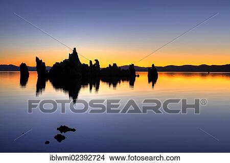 "Parachute Tufa, dawn, Tufa Rocks at sunrise, calc-tuff rock formations, South Tufa Area, Mono Lake, a saline soda lake, Mono Basin and Range region, Sierra Nevada, California, USA" View Large Photo Image Picture - "Parachute Tufa, dawn, Tufa Rocks at sunrise, calc-tuff rock formations, South Tufa Area, Mono Lake, a saline soda lake, Mono Basin and Range region, Sierra Nevada, California, USA". Fotosearch