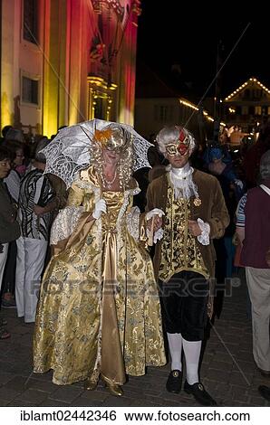 "Parade of mask wearers in front of the historic municipal church, Venetian Fair, on the historic Marktplatz market square, Ludwigsburg, Baden-Wuerttemberg, Germany, Europe" View Large Photo Image Stock Photograph - "Parade of mask wearers in front of the historic municipal church, Venetian Fair, on the historic Marktplatz market square, Ludwigsburg, Baden-Wuerttemberg, Germany, Europe". Fotosearch