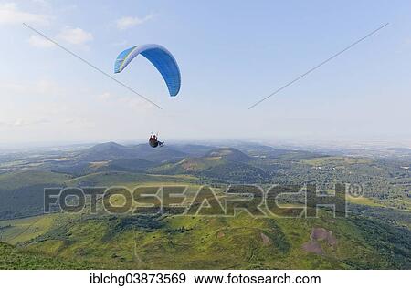 "Paraglider, Puy de Dome, Parc Naturel Regional des Volcans d'Auvergne, Auvergne, France, Europe" View Large Photo Image Stock Photo - "Paraglider, Puy de Dome, Parc Naturel Regional des Volcans d'Auvergne, Auvergne, France, Europe". Fotosearch