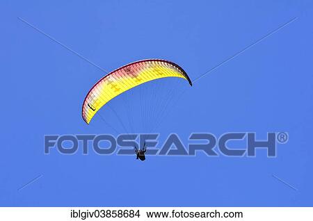 Picture - "Paragliders at the Puy-de-Dome volcano, Puy-de-Dome, France, Europe". Fotosearch