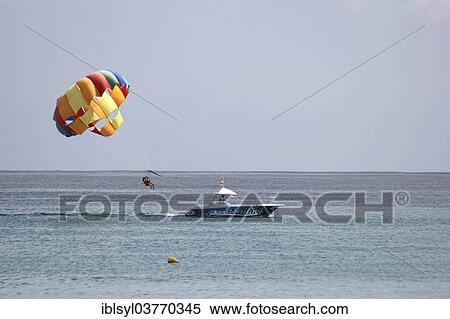 "Parasailing, Bay of Alcudia, Majorca, Mallorca, Spain, Europe" View Large Photo Image Stock Photography - "Parasailing, Bay of Alcudia, Majorca, Mallorca, Spain, Europe". Fotosearch
