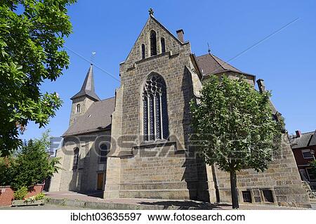 Stock Photo - "Parish church of St. Dionysius, Capelle, Nordkirchen, Munsterland, Nordrhein-Westfalen, Germany, Europe". Fotosearch