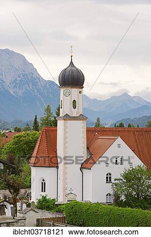 "Parish Church of St. James in front of the Karwendel Mountains, Wallgau, Garmisch-Partenkirchen District, Upper Bavaria, Bayern, Germany, Europe" View Large Photo Image Stock Image - "Parish Church of St. James in front of the Karwendel Mountains, Wallgau, Garmisch-Partenkirchen District, Upper Bavaria, Bayern, Germany, Europe". Fotosearch