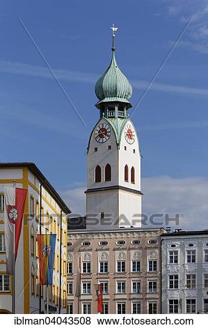 "Parish Church of St. Nicholas, houses at the Max-Joseph-Platz, Rosenheim, Upper Bavaria, Bavaria, Germany, Europe" View Large Photo Image Stock Photo - "Parish Church of St. Nicholas, houses at the Max-Joseph-Platz, Rosenheim, Upper Bavaria, Bavaria, Germany, Europe". Fotosearch