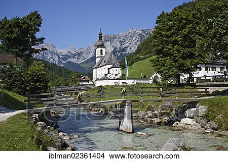 "Parish Church of St. Sebastian, Ramsauer Ache, Reiter Alps at the rear, Malerwinkel, Ramsau bei Berchtesgaden, Berchtesgadener Land, Upper Bavaria, Bavaria, Germany, Europe, PublicGround, Europe" View Large Photo Image Picture - "Parish Church of St. Sebastian, Ramsauer Ache, Reiter Alps at the rear, Malerwinkel, Ramsau bei Berchtesgaden, Berchtesgadener Land, Upper Bavaria, Bavaria, Germany, Europe, PublicGround, Europe". Fotosearch