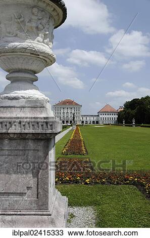 Stock Image - Park, Nymphenburg Palace, Munich, Bavaria, Germany, Europe. Fotosearch