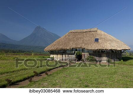 "Park rangers' hut in the Virunga National Park at the foot of the Mount Mikeno volcano, Goma, Nord-Kivu, Congo, Democratic Republic of the Congo, Africa" View Large Photo Image Stock Photo - "Park rangers' hut in the Virunga National Park at the foot of the Mount Mikeno volcano, Goma, Nord-Kivu, Congo, Democratic Republic of the Congo, Africa". Fotosearch