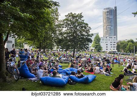 "Park Sounds"""", an event with electronic music and picnicking in the Stadtgarten Essen park, Essen, North Rhine-Westphalia, Germany, Europe" View Large Photo Image Stock Photography - "Park Sounds"""", an event with electronic music and picnicking in the Stadtgarten Essen park, Essen, North Rhine-Westphalia, Germany, Europe". Fotosearch