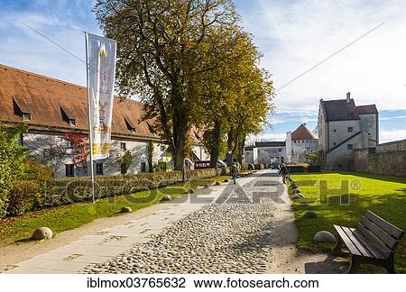 Stock Image - "Part of the castle complex, Burg zu Burghausen Castle, Burghausen, Upper Bavaria, Bavaria, Germany, Europe". Fotosearch