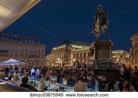 "Party on the terrace of the Albertina in the evening, equestrian statue of Archduke Albrecht on the right, Vienna, Vienna State, Austria, Europe" View Large Photo Image Stock Photo - "Party on the terrace of the Albertina in the evening, equestrian statue of Archduke Albrecht on the right, Vienna, Vienna State, Austria, Europe". Fotosearch