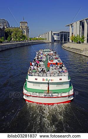 "Passenger boat on the Spree River in the Government District, Reichstag building, Berlin, Berlin, Berlin, Germany, Europe" View Large Photo Image Stock Photo - "Passenger boat on the Spree River in the Government District, Reichstag building, Berlin, Berlin, Berlin, Germany, Europe". Fotosearch