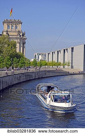 "Passenger boat on the Spree River in the Government District, Reichstag building, Berlin, Berlin, Berlin, Germany, Europe" View Large Photo Image Stock Photograph - "Passenger boat on the Spree River in the Government District, Reichstag building, Berlin, Berlin, Berlin, Germany, Europe". Fotosearch
