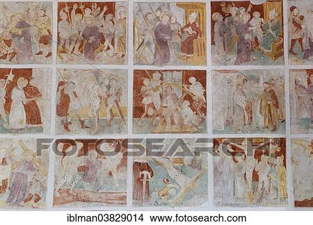 Picture - "Passion of Christ, frescoes, around 1500, St. Nicholas Church, Damuls, Bregenz Forest, Vorarlberg, Austria, Europe". Fotosearch
