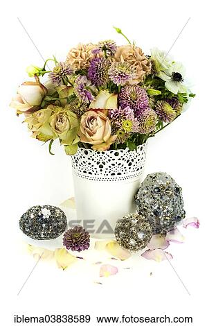 Pastel-coloured bouquet with precious Easter eggs View Large Photo Image Stock Photo - Pastel-coloured bouquet with precious Easter eggs. Fotosearch