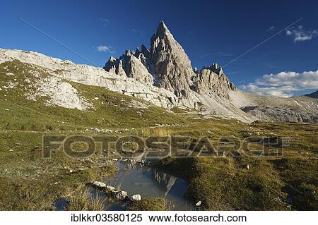 Stock Photography - "Paternkofel Mountain, Sextner Dolomiten, South Tyrol province, Trentino-Alto Adige, Italy, Europe". Fotosearch