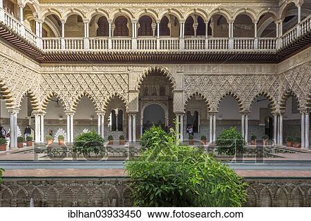 "Patio de las Doncellas, Alcazar Palace, Seville, Andalusia, Spain, Europe" View Large Photo Image Stock Image - "Patio de las Doncellas, Alcazar Palace, Seville, Andalusia, Spain, Europe". Fotosearch