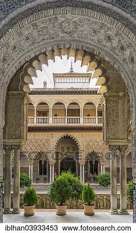 "Patio de las Doncellas, Alcazar Palace, Seville, Andalusia, Spain, Europe" View Large Photo Image Stock Image - "Patio de las Doncellas, Alcazar Palace, Seville, Andalusia, Spain, Europe". Fotosearch