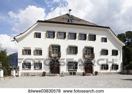 Stock Photo - "Patrician house, Chesa Planta, museum, Samedan, Upper Engadin, Graubunden, Switzerland, Europe". Fotosearch